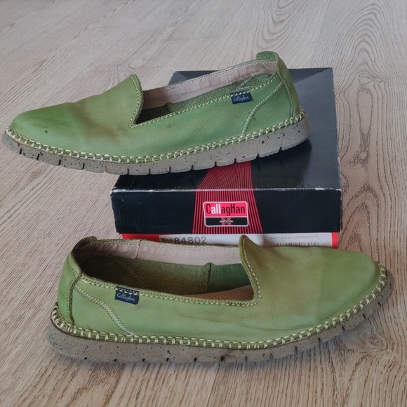 CallagHan Shoes - Green Nubuk, Genuine Leather Soft Comfort Mokasins
